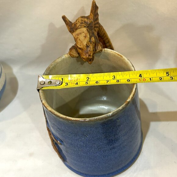 Stonebridge Pottery Blue Glaze DragonMaster Mug Hand Crafted England - Picture 9 of 10